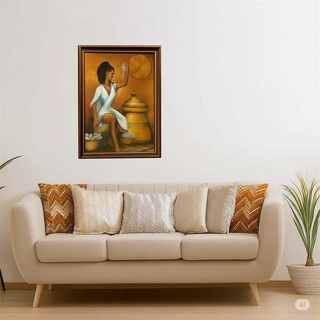 Ethiopian Traditional Cotton Spinning Art – Modern Black Frame