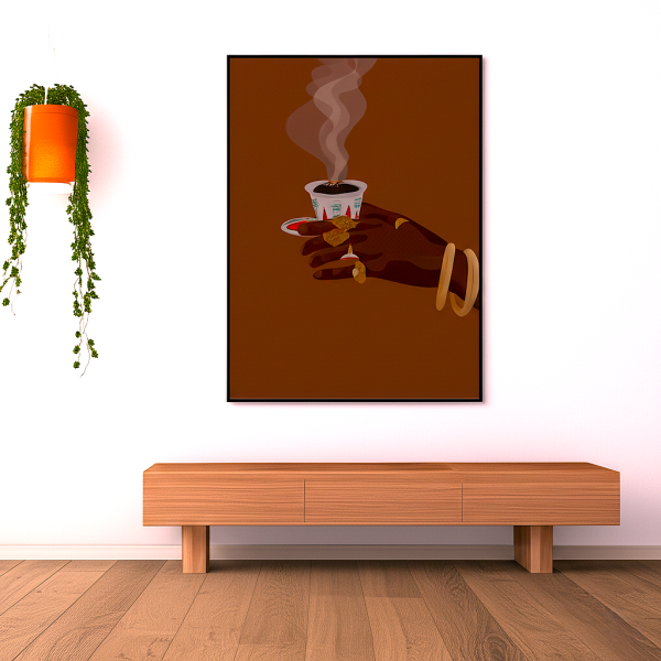Hand with Sini" Ethiopian Coffee Ceremony Art Print