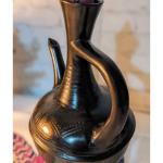 Large Ethiopian & Eritrean Clay Coffee Pot Set - Handcrafted Natural Jebena Coffee Maker (16oz) for Traditional Brewing