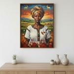 Vibrant Ethiopian Lady Wall Art Canvas Print