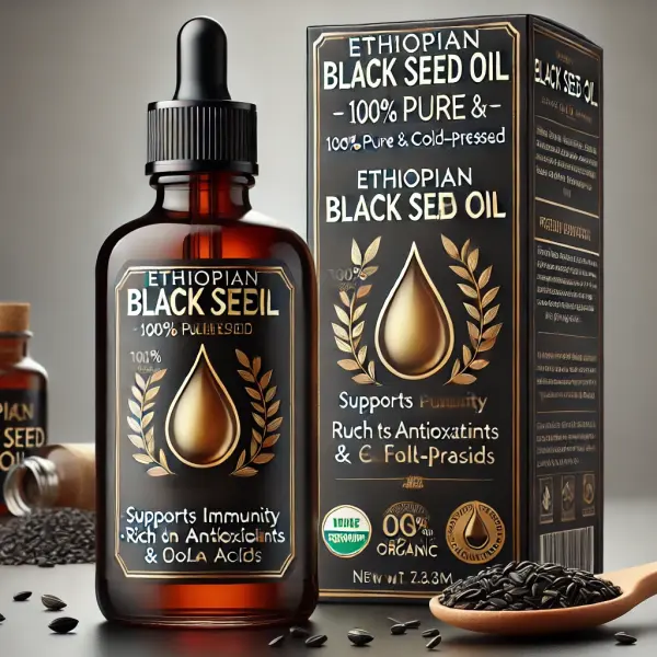 Tikur Azmud ጥቁር አዝሙድ) Ethiopian Black Seed Oil – 100% Pure & Cold-Pressed