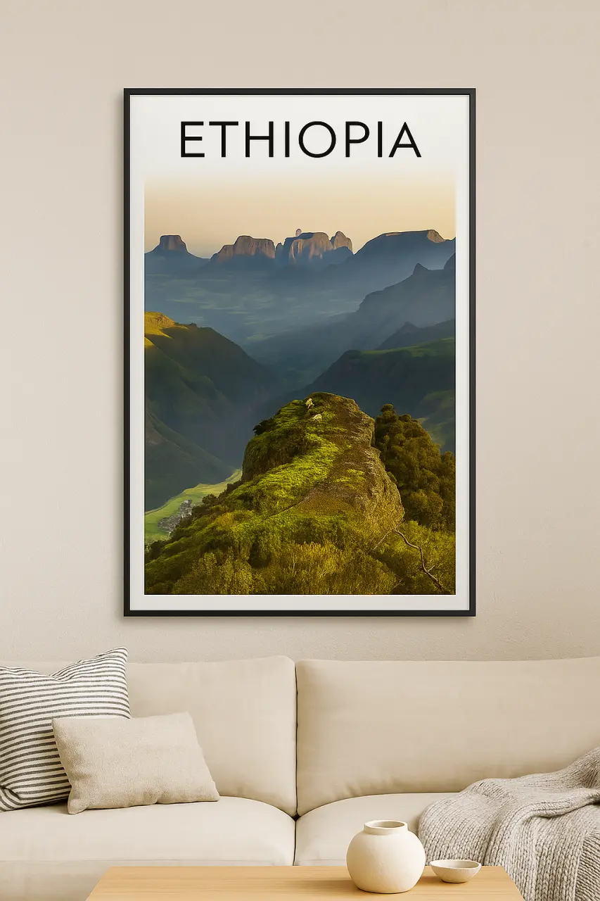 Ethiopian semen mountain landscape in Frame