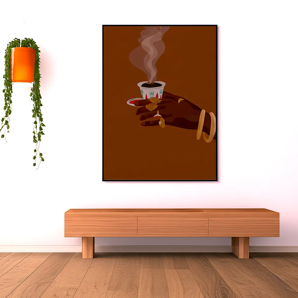 Hand with Sini" Ethiopian Coffee Ceremony Art Print