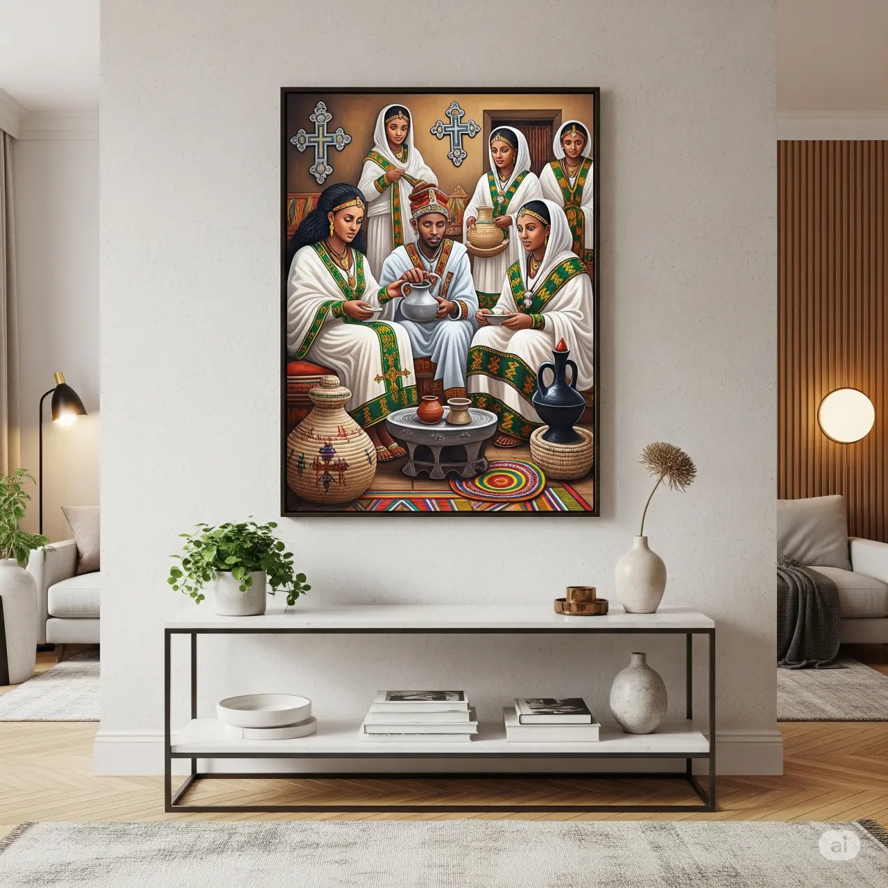 Ethiopian Coffee Ceremony Art Print - Home Decor